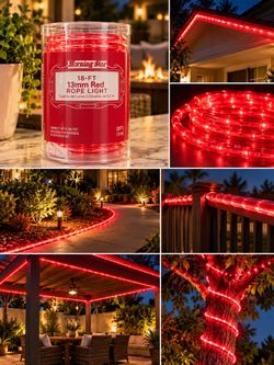 Morning Star 18-FT 13mm Red Rope Light