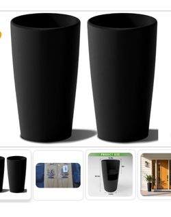 NEW SnugNiture Set Of 2 Round Tall Planters