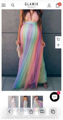 Maternity Rainbow Tulle Dress XL