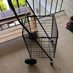Large Metal Cart On Wheels