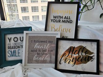 BEAUTIFUL Framed Wall Art Inspiring Motivational Plus Many More Items, moving must sell ASAP.
