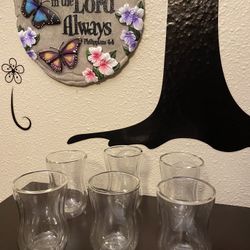 Turkish Tea Cups Double Wall Glass.6pcs