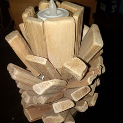 DRIFTWOOD PINECONE TEA LIGHT CANDLE HOLDER
