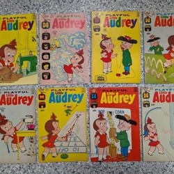 Vintage HARVEY Playful Little Audrey Lot of 8 comic book