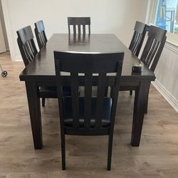 6 Chair Adjustable Dinning Table 6.5ft x 3.5ft