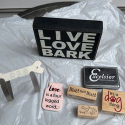 Dog Sign, Leash Hook, Magnet, Rubber Stamps, Flag