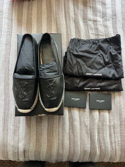 Saint Laurent YSL Leather Espadrilles