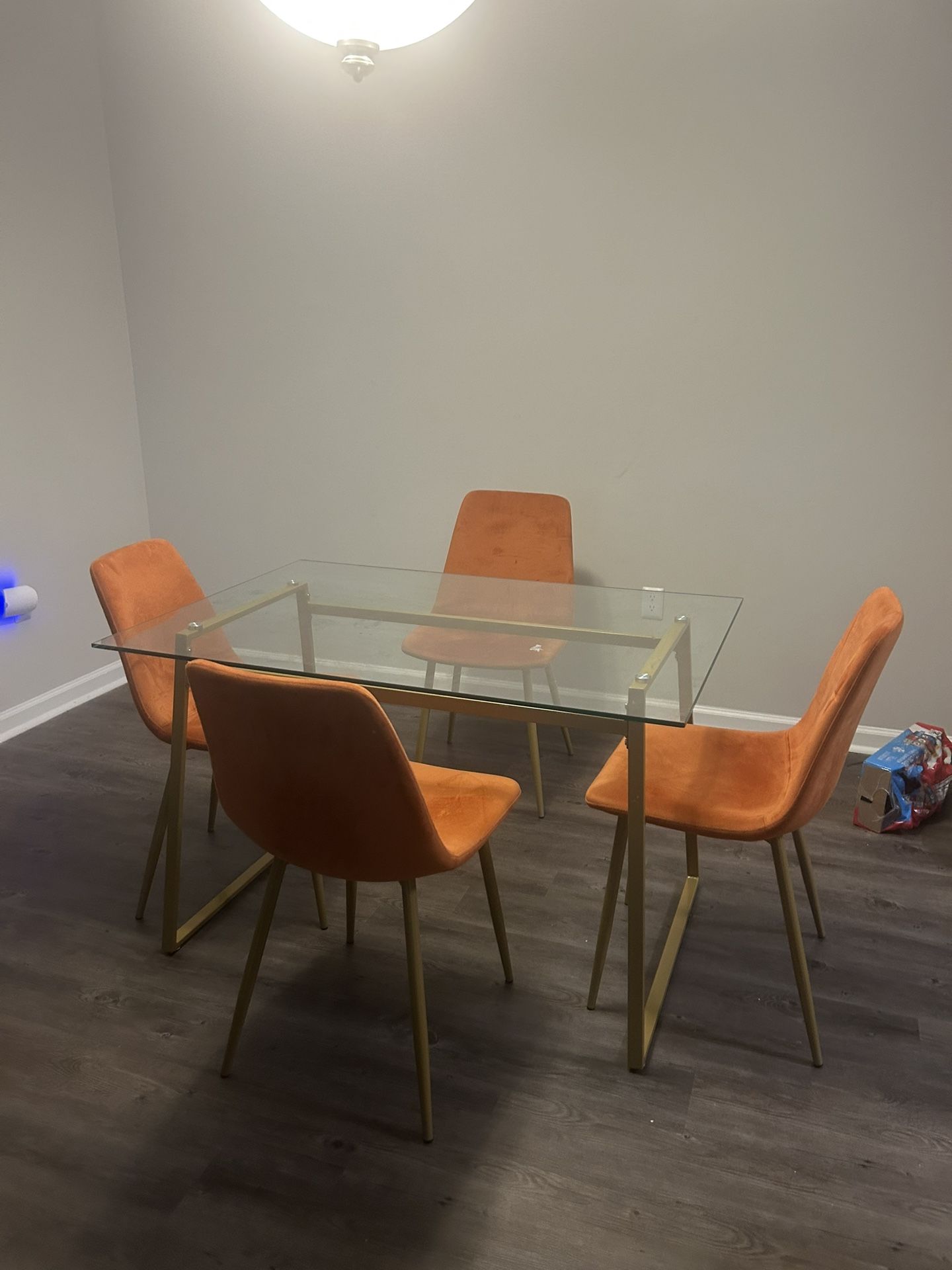 4 Seat Orange Dining Table & Chairs
