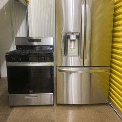 LG Stainless Steel Refrigerator + Gas Stove 🔥 (Like New w/ Water Dispenser)
