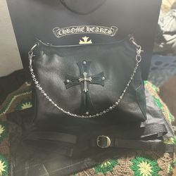 Chrome Hearts Black Cross Shoulder Tote Bag