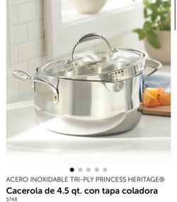Princess House Caerola de 4.5qts con tapa coladora