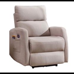Hybition Modern Recliner Chair Electrically Adjustable Fabric Single Sofa Gray