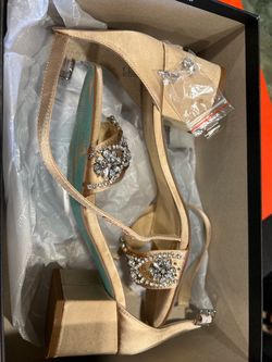 Betsey Johnson Embellished Satin Heels