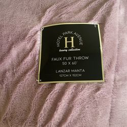Lavender Faux Fur Throw 50” X 60”