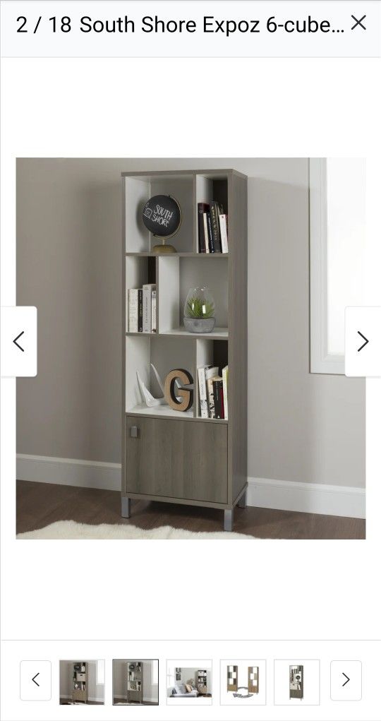 Weathered Gray Book Shelf Display/Storage Shelving Unit 