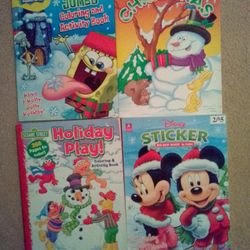 NEW Children's Holiday Coloring Books, Stickers