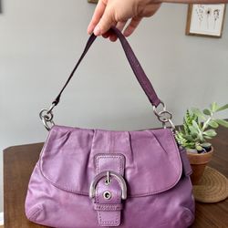 Coach SoHo Purple Pleated Leather