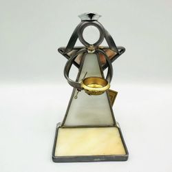 New! Nurse Guardian Angel Tealight Candle Holder Stained Glass Decor Giftu
