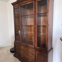 Wood China Cabinet Hutch 