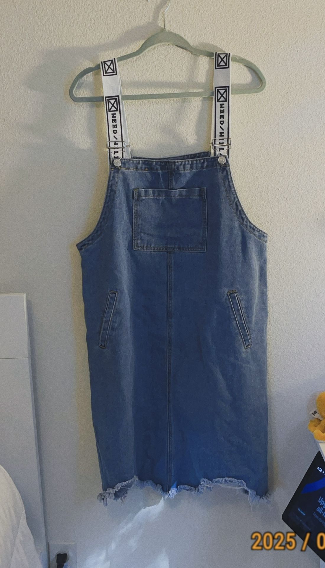 Denim overall dress