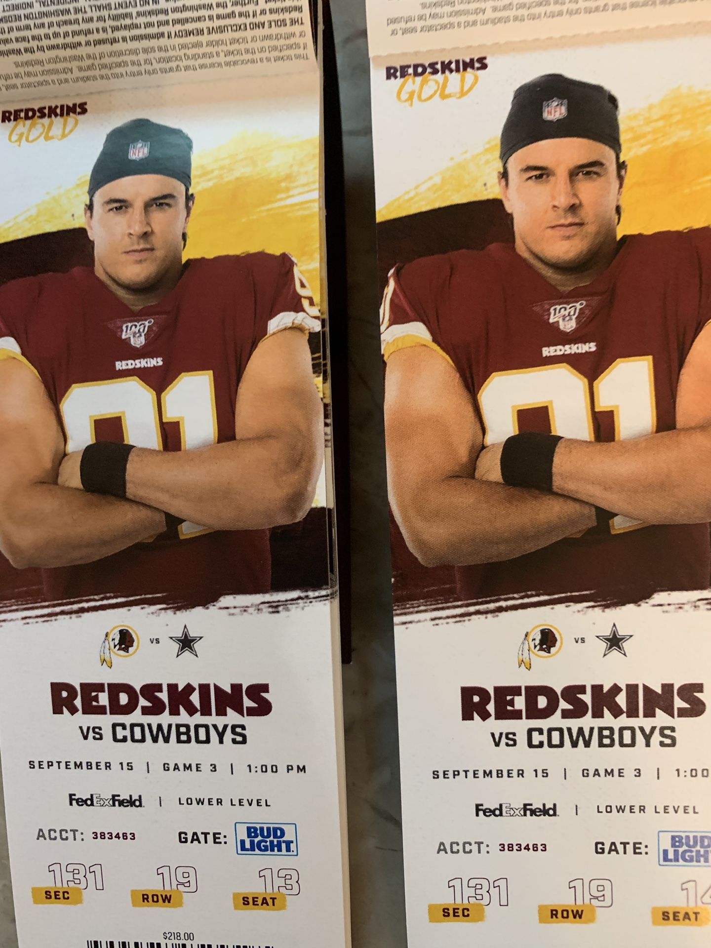 Tickets - Skins vs Cowboys Game