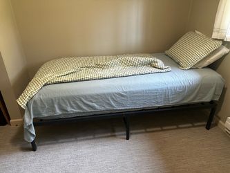 Twin bed and mattress