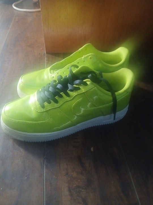 Lime Green Patten Leather Air Force 1