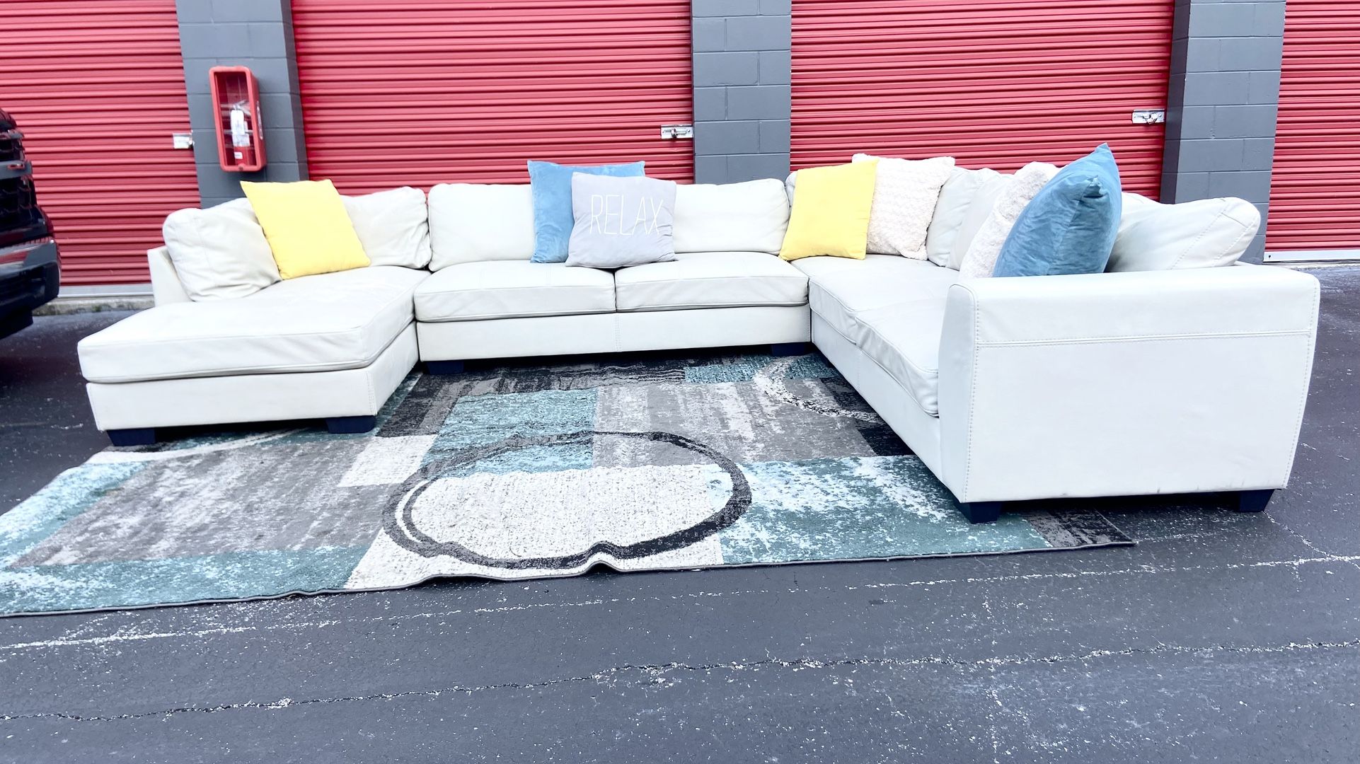 Leather Sectional Sofá