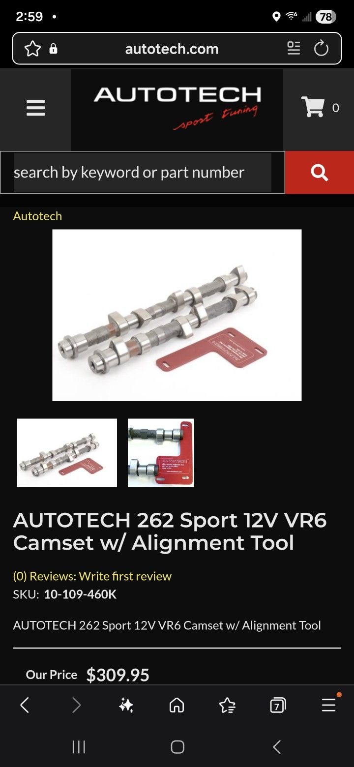 Autotech 262° Camshafts And HD Valve Spring Set
