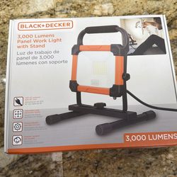 BLACK+DECKER 3,000 Lumens AC Plug-in LED Panel Work Light with H-Stand Base