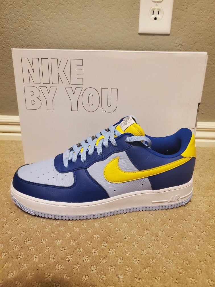 Nike Air Force 1's Baby Blue And Yellow