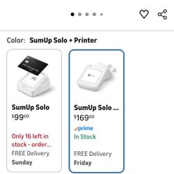SumUp Solo + Printer Bundle - Credit Card Payment Card Reader. Full Touch-Screen Interface with Free SIM Card and Mobile Data (SumUp Solo + Printer)

