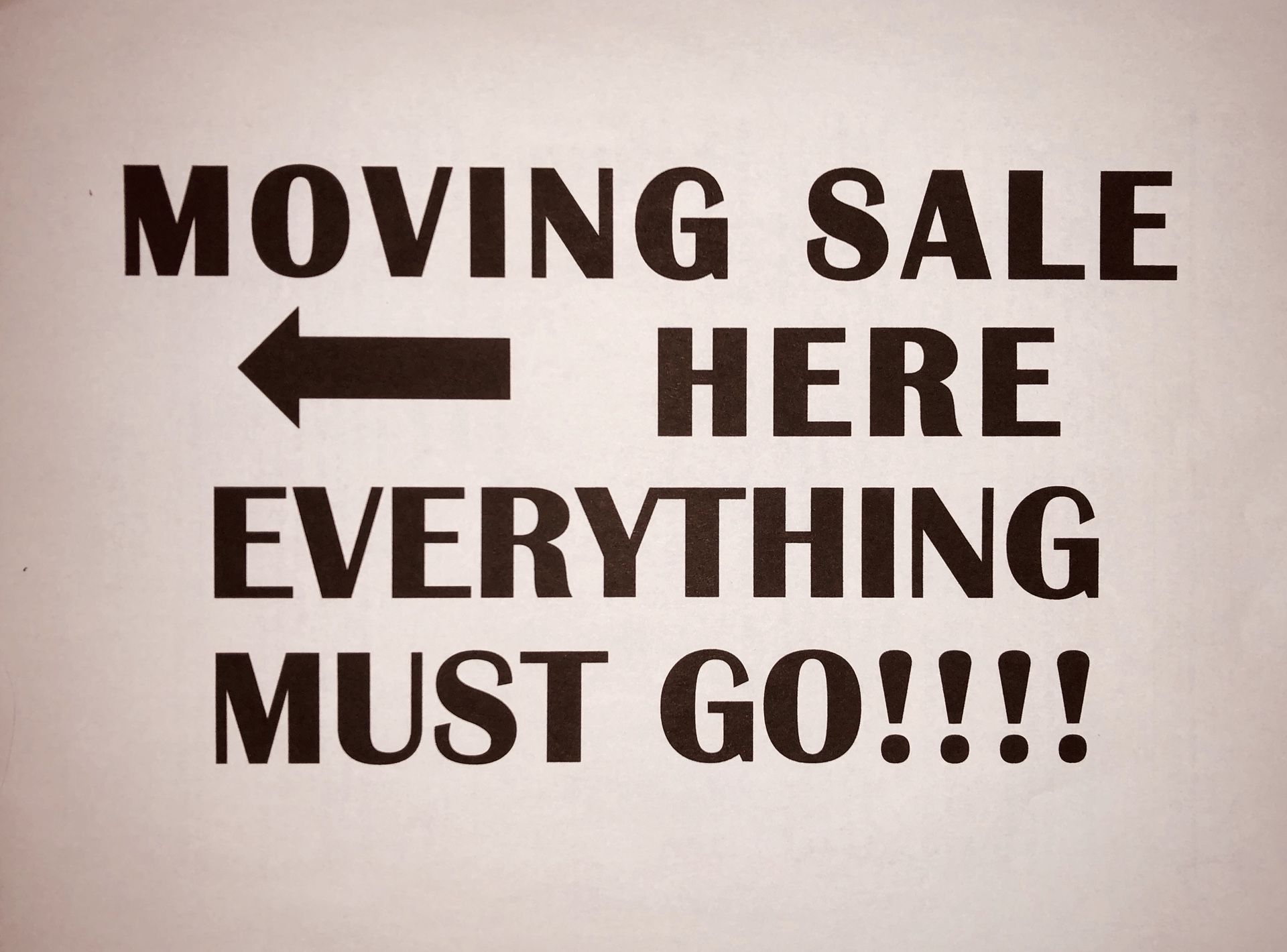 Labor Day Moving sale. Everything must go before Tuesday night!!