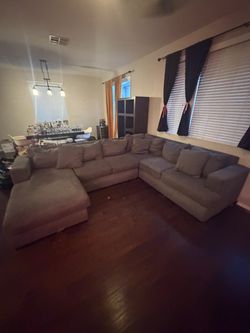 Grey Left Chaise Living Spaces Sectional Couch
