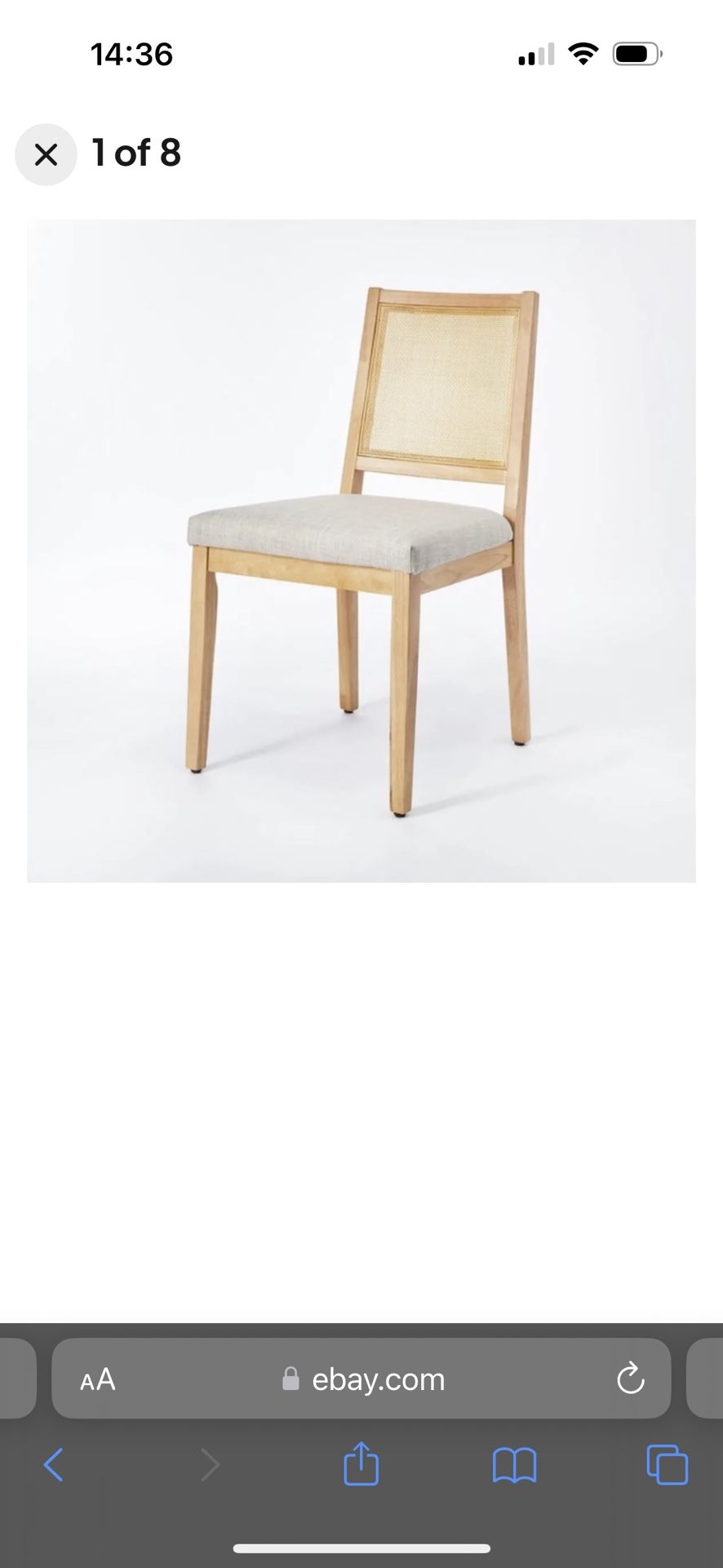 3 Brand New Oak Park Cane Dining Chair in Natural by Threshold Designed with Studio McGee