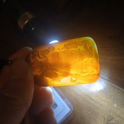 Certified Naturalred Jade Chinese Officcer Guanyi Pdnt 1.25x2" Pdnt Rope Or Chain 