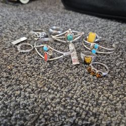 Vintage Sterling Silver 925  Bracelets And Rings