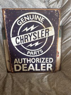 Chrysler metal sign