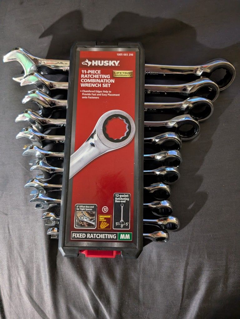 Husky 11-piece Ratcheting Combination Wrench Set