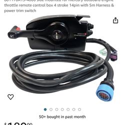 881170A13-4000 side mounted for mercury outboard engine throttle remote control box 4 stroke 14pin with 5m Harness & power trim switch