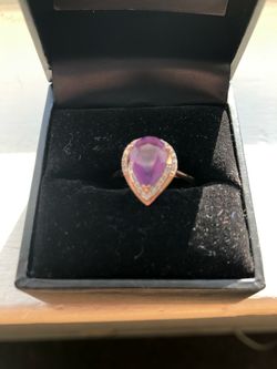 Rose gold amethyst stone ring