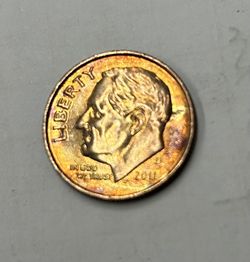 2011 – D Roosevelt Dime With Gold Toning