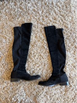 Stuart Weitzman "5050" Over-the-Knee Suede Flat Boots - Women's US 6