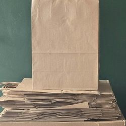 50 BrownPaper Bags w/ Handles  Gifts Favors Sells