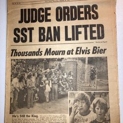 Daily News, Judge Orders SST Ban Lifted, Thousands Mourn At Elvis Bier, 8/18/1977