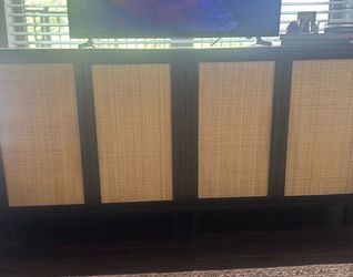 Black with Rattan Cabinets