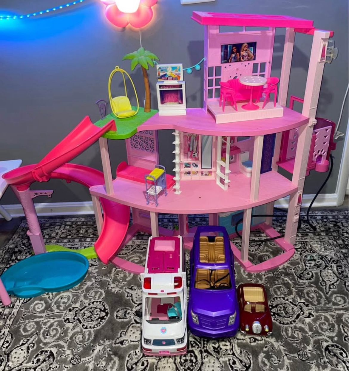 Barbie Dream House and Cars
