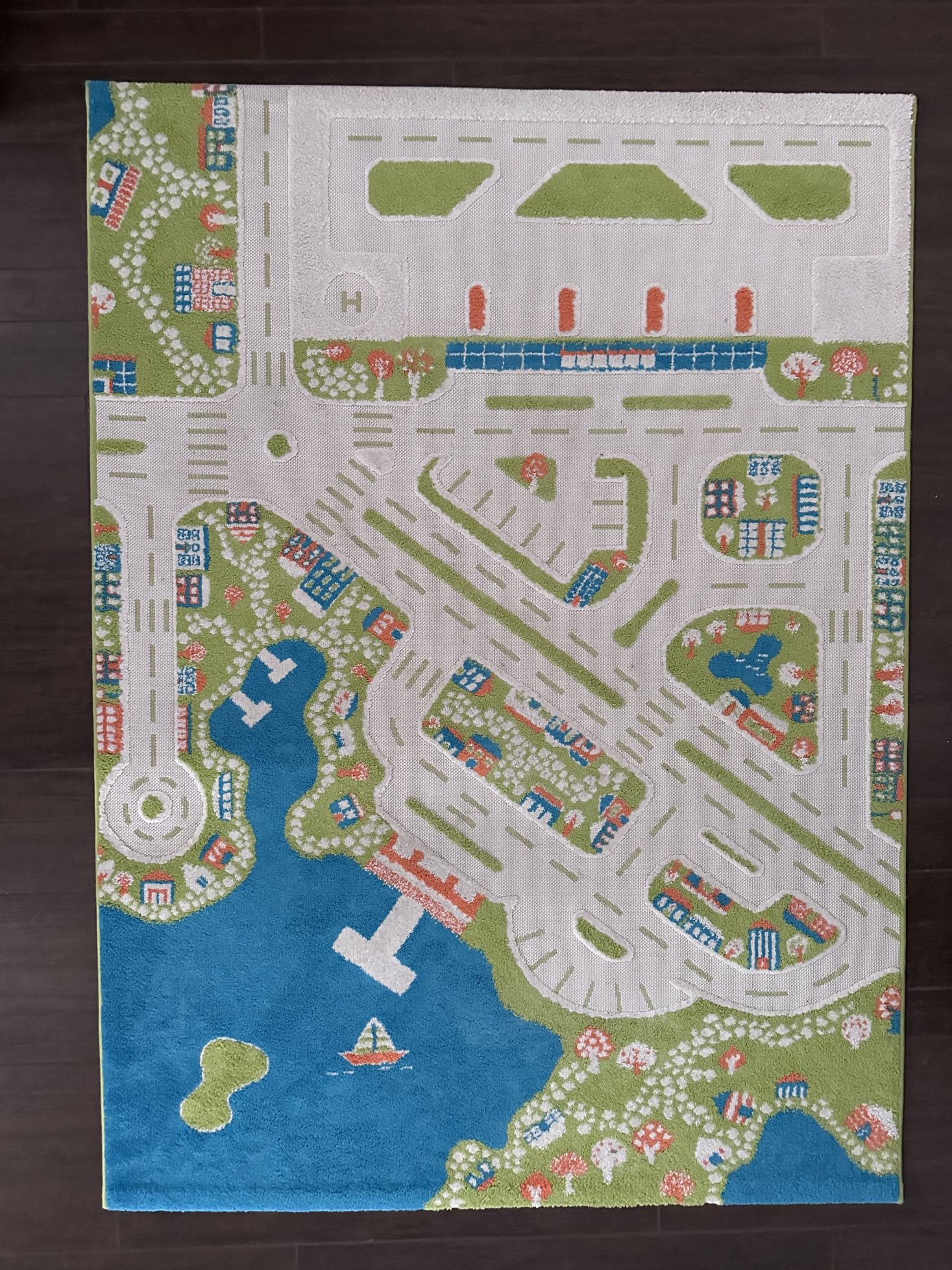 Mini City Thick 3D Kids Play Mat Rug, 71" L x 53" W, Non-Toxic, Stain Resistant, Educational Montessori Activity Toys for Kids