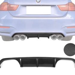 Fits 15-20 BMW F82 M4 Coupe P Style Rear Bumper Lip Diffuser Carbon Fiber