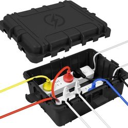 Large Outdoor Electrical Box, Weatherproof, IP54 Extension Cord Cover, Protects Power Strip, etc. (12 x 9X 5 inch)